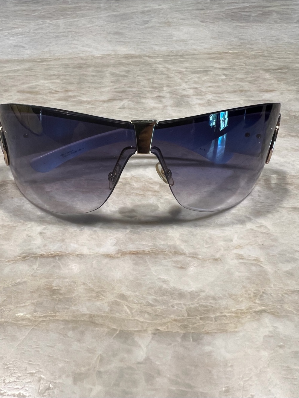 Gucci Women's Shield Sunglasses in Gradient Blue